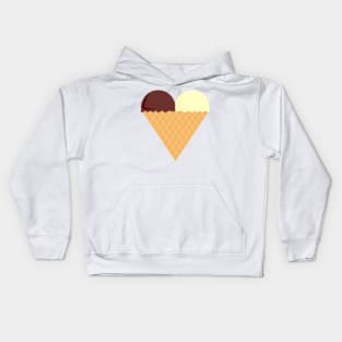 Chocolate And Banana Love Heart Ice-Cream Digital Art | Melanie Jensen Illustrations Kids Hoodie